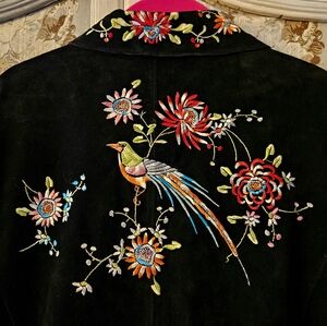 Vintage Avanti Suede Embroidered Shirt Jacket